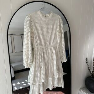 Mustard Seed Ivory Textured Long Sleeve Dress